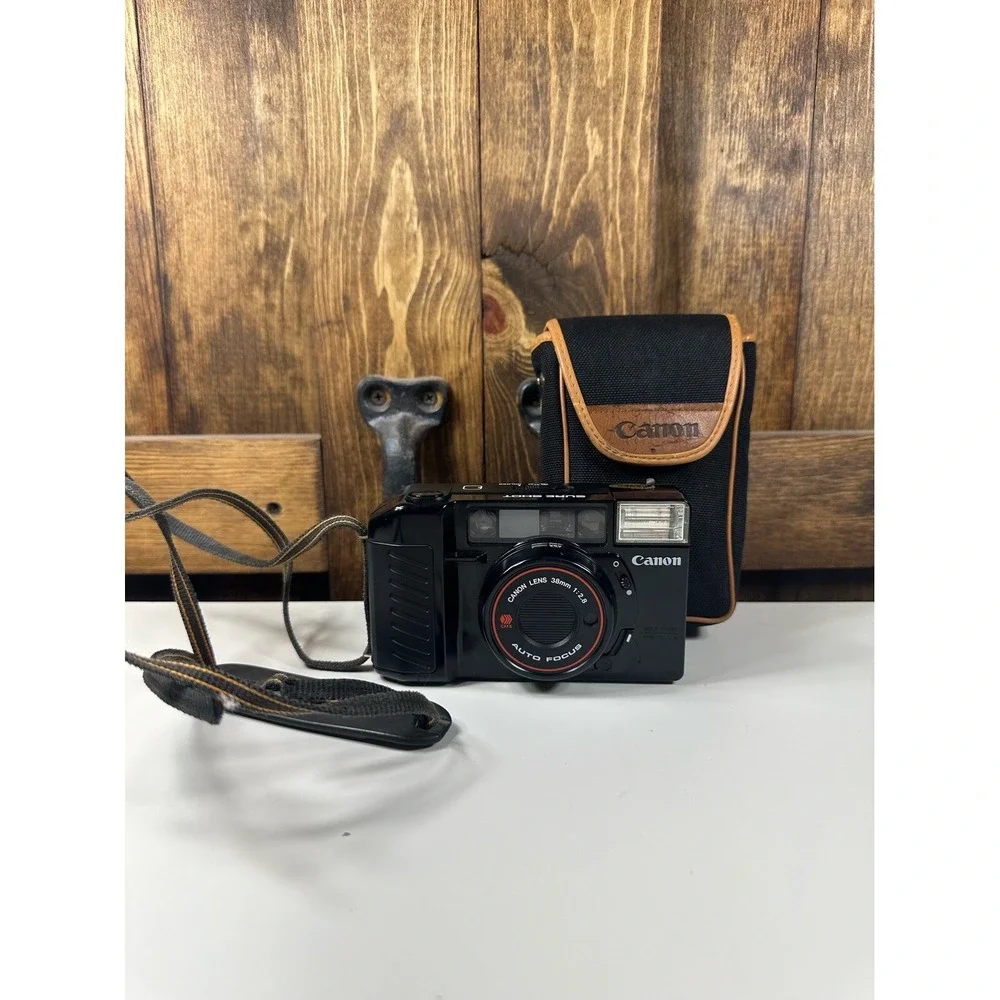 Canon Sure Shot Film Camera 38mm Lens 1:2.8‎ Auto Focus With Case & Strap PARTS